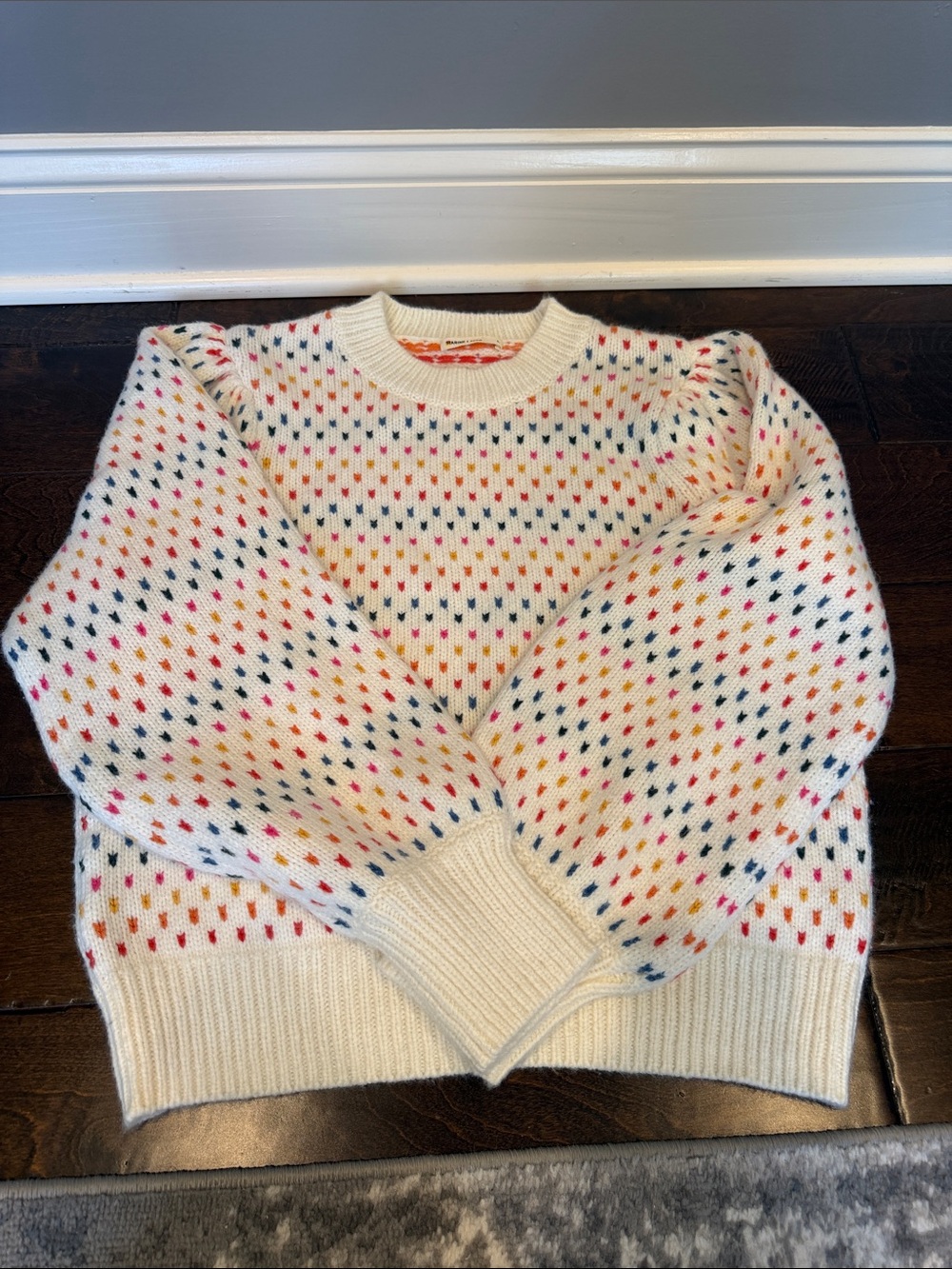 Marine Layer Dot Print Puff Sleeve Sweater
